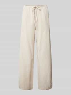 Gina Tricot Wide leg linnen broek met tunnelkoord