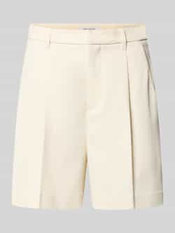 straight fit shorts met viscosegehalte model 'Tailor'