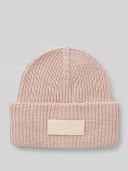 Marc O'Polo Beanie van puur katoen met labelpatch