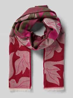 Codello Sjaal met een Peace-woord en duivenmotieven in roze