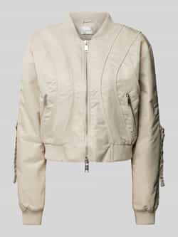 Gestuz Korte bomberjack met slimme details Beige Dames