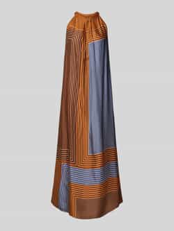 Stefanel Jurk met halter van viscose met all-over motief