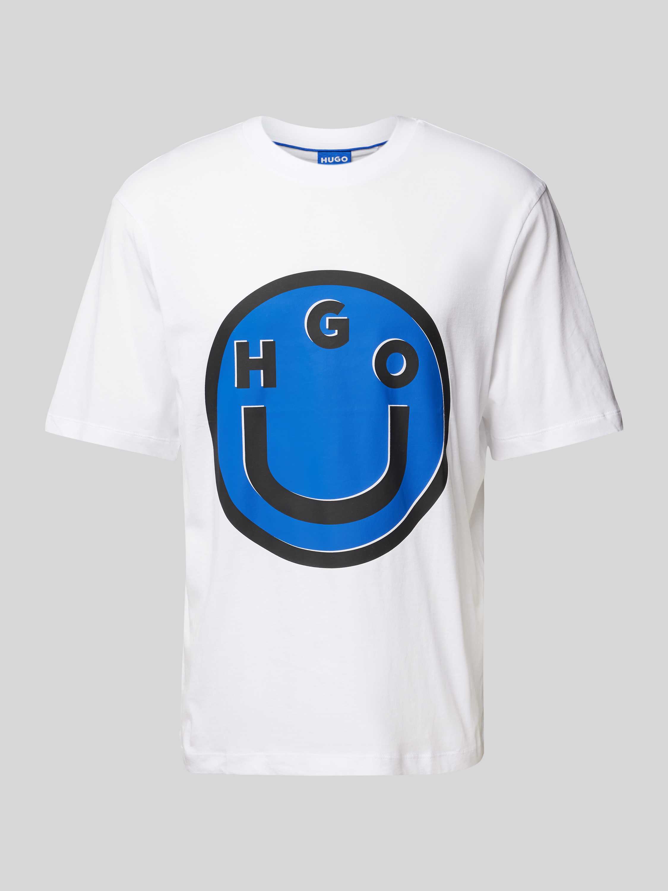 Hugo Blue T-shirt met motiefprint model 'Nimper'