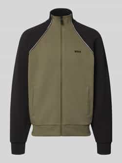 BOSS Green Regular fit sweatjack van katoenmix