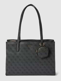 Guess Handtas met all-over labelprint model 'POWER PLAY'