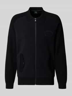 BOSS Green Relaxed fit gebreid jack van viscosemix model 'HOLE'