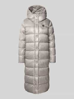 Blauer Usa Gewatteerde lange jas met labeldetail model 'BELLEVUE'