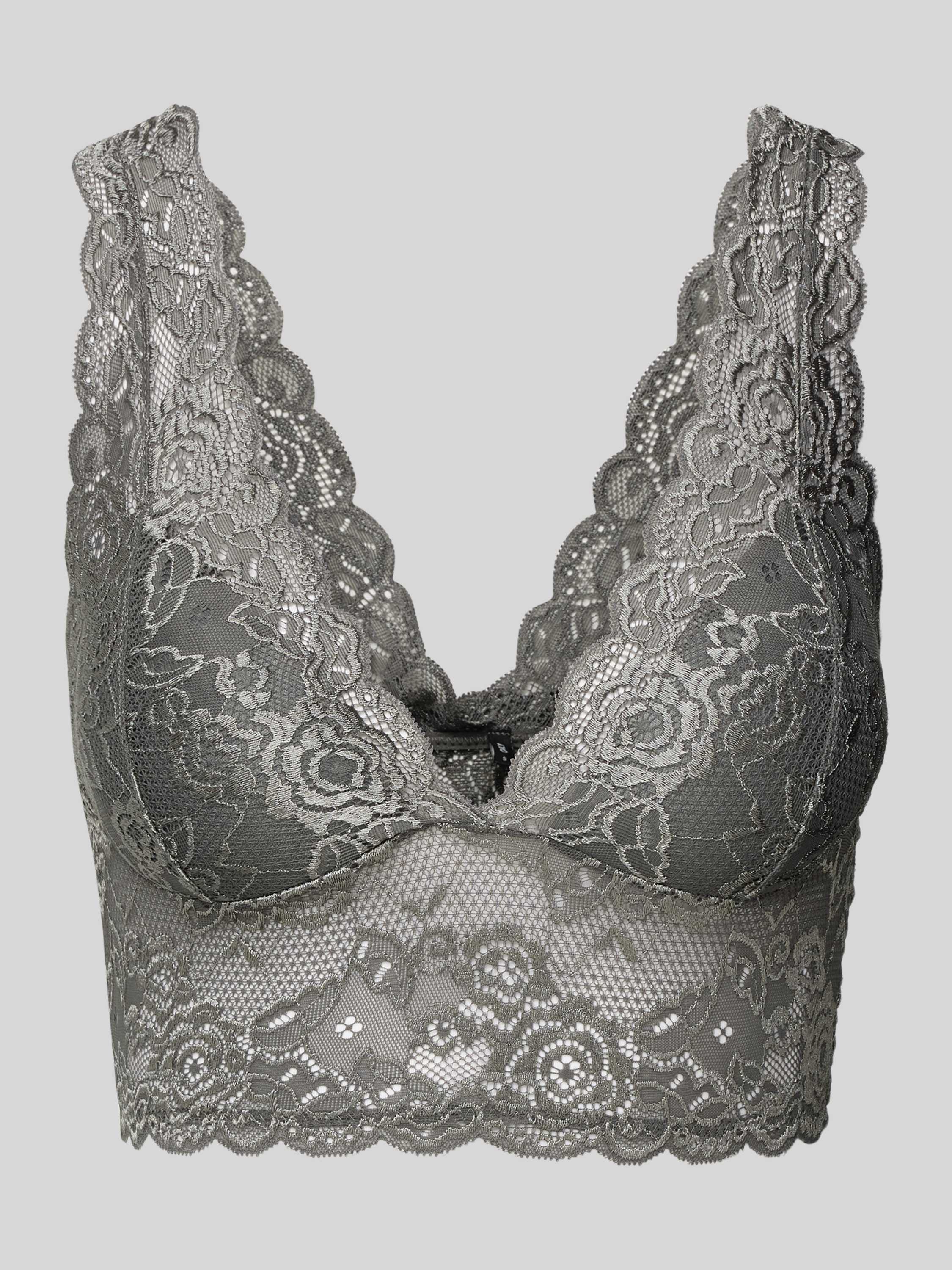 ONLY voorgevormde bralette ONLCHLOE donkergrijs