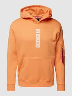 alpha industries Hoodie met labelprint en kangoeroezak