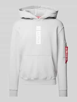 Alpha industries Hoodie met labelprint en kangoeroezak