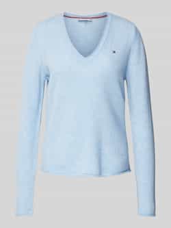 Tommy Hilfiger Gebreide trui SOFT WOOL V-NK SWEATER met v-hals van 100% wol