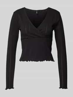 Only Slim fit shirt met lange mouwen van katoenmix model 'CARLOTTA'