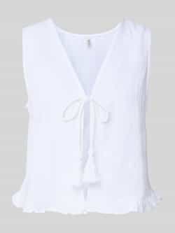 Only Regular fit linnen gilet met borduursels