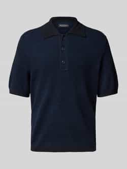 Marc O'Polo Regular fit poloshirt van katoenmix met een kreukeffect