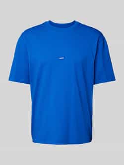 Hugo Blue T-shirt met labelpatch model 'Neloy'