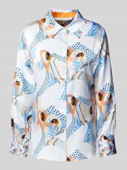 Herzensangelegenheit Blouse van een mix van zijde en elastaan met blinde knoopsluiting