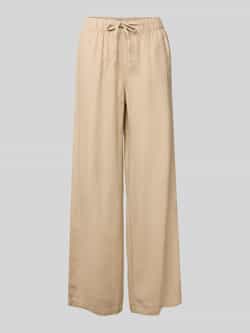 Only Regular fit broek van een mix van linnen en viscose met tunnelkoord
