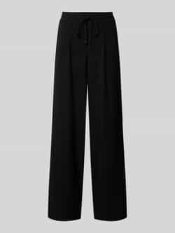 CAMBIO Wide leg stoffen broek met bandplooien model 'AMANDA'