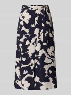 comma Midirok van viscose met blinde knoopsluiting en strikceintuur