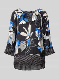 Betty Barclay Gestippelde slipblouse met gerimpelde V-hals Multicolor Dames