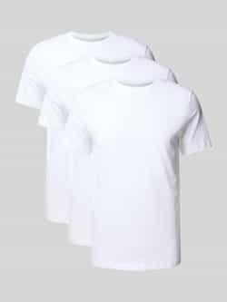 Selected Homme Regular fit T-shirt van puur katoen in een set van 3 stuks
