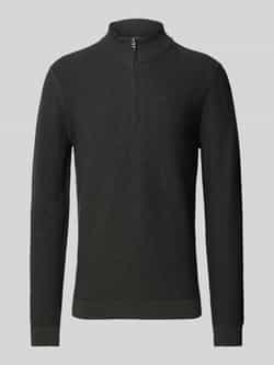 OLYMP Level Five Slim fit gebreide pullover met opstaande kraag