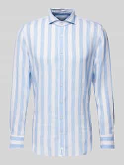 BALDESSARINI Slim fit linnen overhemd met haaikraag model 'Hugh'