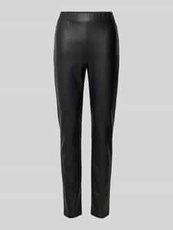 MM Slim fit broek in leerlook met elastische band model 'ECHO'