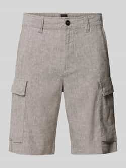 Boss Orange RElaxed fit korte cargobroek met riemlussen model 'Sisla'