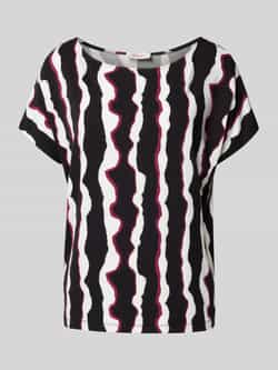 S.Oliver blousetop met all over print zwart ecru paars