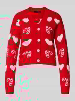 Vero Moda Gebreid jack met kerstmotief model 'CANDYHEARTS'