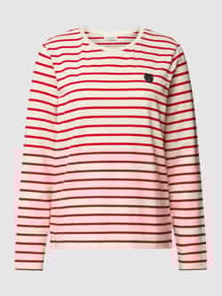 Marc O'Polo Shirt met lange mouwen streepmotief en motiefprint