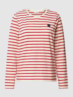 Marc O'Polo Shirt met lange mouwen streepmotief en motiefprint