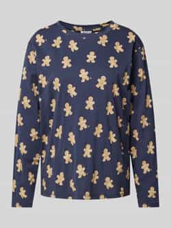 Jake*s Casual Pyjamabovendeel met motiefprint