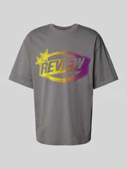 REVIEW Loose fit T-shirt met labelprint