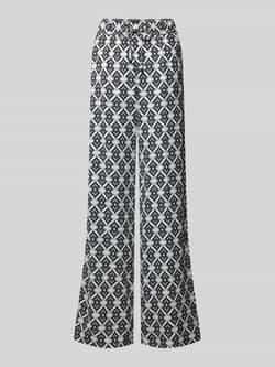 ROSNER Wide leg linnen broek met elastische band model 'Mara'