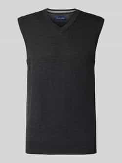 Christian Berg Men Gebreid shirt van een mix van merinowol met V-hals