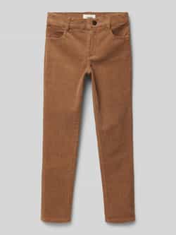 Lil Atelier Regular fit corduroy broek met riemlussen model 'MRYAN'