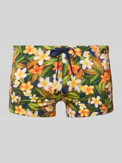 slim fit zwembroek met florale all-over print model ‘Etna’