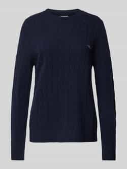 Gant Gebreide pullover met kabelpatroon en labelstitching