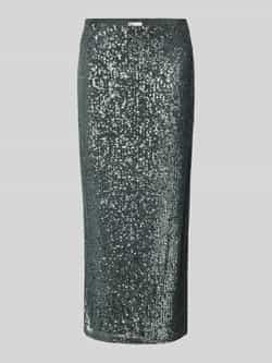 Vera Mont Pailletten Midi Rok met Elastische Taille Gray Dames
