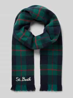 Saint Barth Zachte Wol Houndstooth Sjaal Multicolor Dames