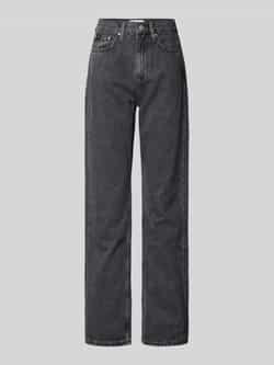 Calvin Klein Jeans High Rise Straight Jeans in Denim Grey Gray Dames