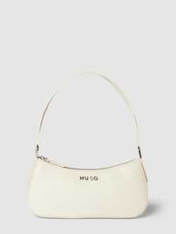 Hugo Boss Gehamerde Hobo Tas in Wit White Dames