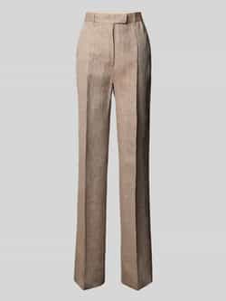 Max Mara Studio Straight leg linnen broek met persplooien model 'SATIRA'