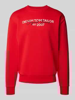 Tom Tailor Denim Basic fit sweatshirt met labelopschrift