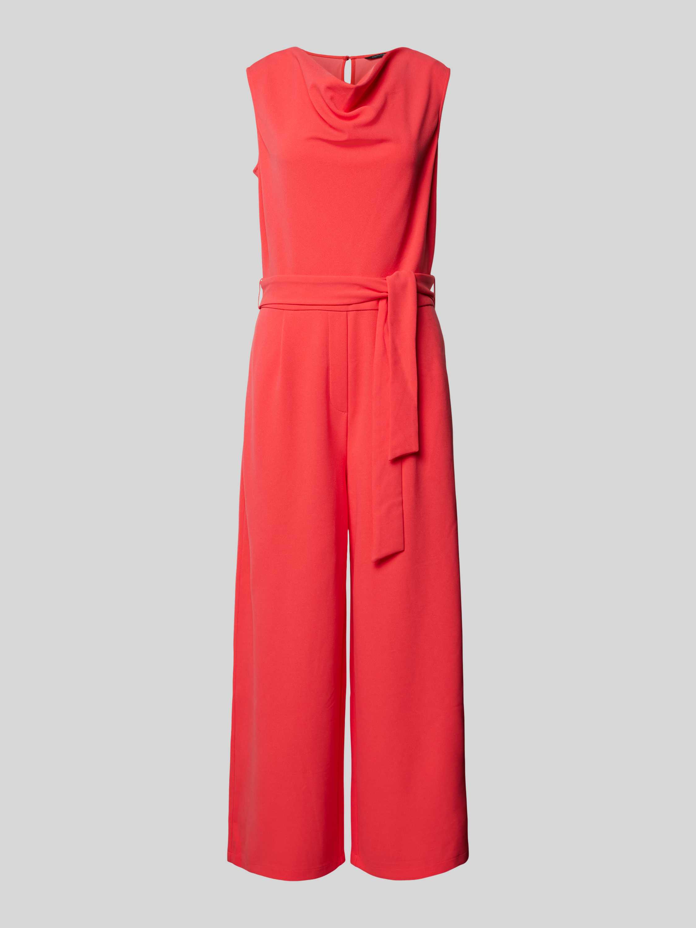 Comma Jumpsuit met cascadehals