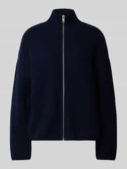 Jake*s Casual Oversized gebreid jack van wol en kasjmier met ritssluiting