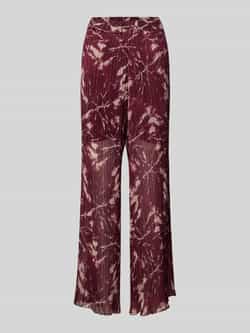 ZABAIONE Flared stoffen broek met plissévouwen