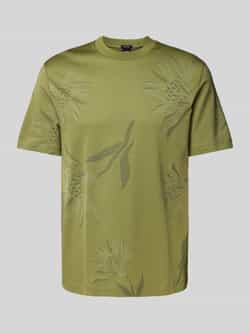 Boss T-shirt met geribde ronde hals model 'Taut'